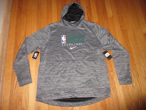 NIKE Milwaukee Bucks Warm Up Hoodie NBA Player Issue Men Size 2XL Tall **NEW** Cover