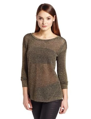 Size Small Bardot Brown Tunic Dress Sweater Long Sleeve Metallic Loose Oversized - Image 1 of 4