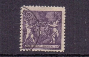 LIECHTENSTEIN 1921 15r DEEP VIOLET PERF 12½ SG54A USED CAT £90 - Picture 1 of 2