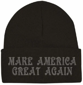 Trump 2024 Winter Hat Victorin Font MAKE AMERICA GREAT Winter Cuff or Beanie Hat - Picture 1 of 8