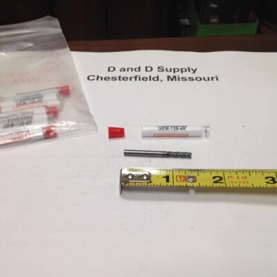 Micro 100, GEM-125-4K, 1/8 дюйма квадратная твердосплавная концевая мельница, nACRo, 4 флейты, 1-1/2 дюйма OAL - Изображение 1 из 4