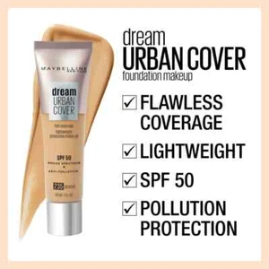 B1 G1 AT 20% OFF Maybelline Dream Urban Cover Fondotinta Protettivo Completo SPF 50 - Foto 1 di 17