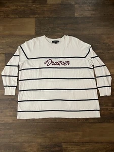 Lane Bryant White Black Striped Long Sleeve Sweater Dreamer Crew Neck Size 22/24 - Picture 1 of 5