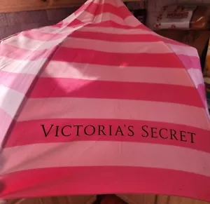 Paraguas Victoria’s Secret Signature rosa a rayas 35” para mujer Y2K - Imagen 1 de 9