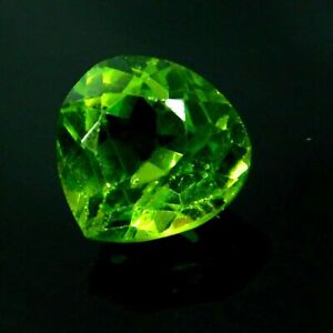 8 Ct Natural Gemstone Green Apple Peridot Pear Top Quality Certified STUNNING G