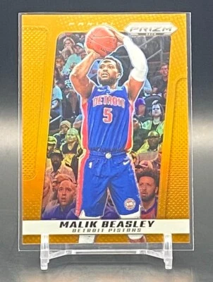 2024-25 Panini Prizm Deca Malik Beasley Orange Prizm #/49 Detroit Pistons #50 - Image 1 of 3