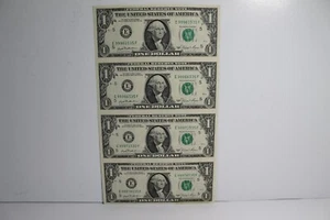 1981 $1 EF 4 Note Sheet - Picture 1 of 2