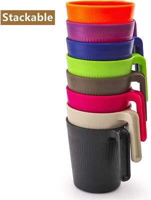Juego de 16 tazas de café de plástico reutilizables, 17 oz. Tazas no rompibles con asas Foto 1 de 4
