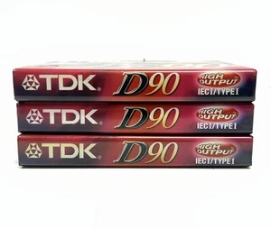 Lot Of 3 TDK - D90 High Output Blank Cassette Tapes - Sealed - Picture 1 of 5