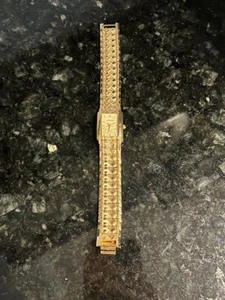 VINTAGE Elgin Quartz Diamond Gold Plated Bracelet Watch - Picture 1 of 7