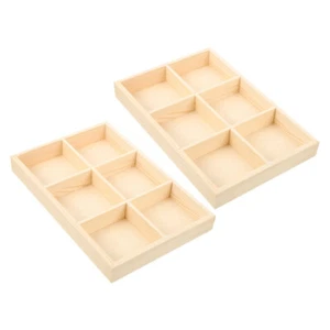 Wooden Compartment Storage Box Miss Child Divided Organizer Crates for Display - Picture 1 of 12