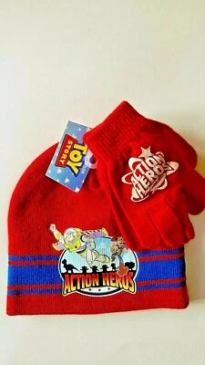 Toy Story Hat Glove Set 2pc Boys Cold Weather Knit Red Action Heros New - Image 1 of 2