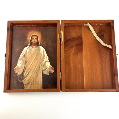 Cedar Holy Bible Lockable Box Presented by Teamsters Local Keepsake Stash Box - Image 1 of 4