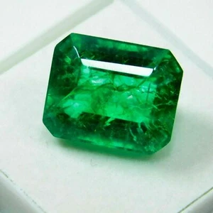 8.10 Ct Emerald Cut NATURAL Zambia EMERALD Green CERTIFIED Gemstone - Picture 1 of 12
