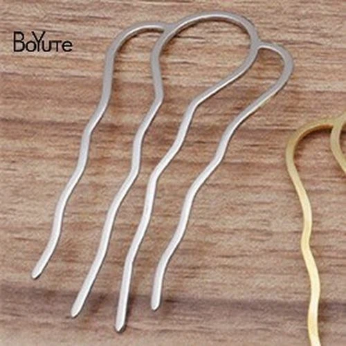 10 piezas peine de pelo de metal de latón hágalo usted mismo hecho a mano pinza de pelo componente accesorios de joyería Foto 1 de 4