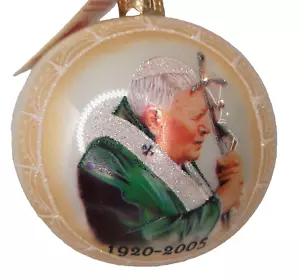 Papst Johannes Paul II. Klassiker von Kurtis Glaskugel Ornament Polen ZURÜCKGENOMMEN - Bild 1 von 9