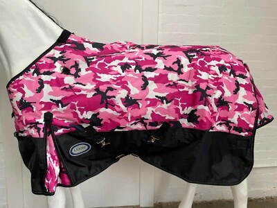 AXIOM 1800D BALLISTIC WATERPROOF CAMOPINK  / BLACK 220g HORSE RUG - 6' 3 - image 1 of 4