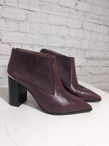 Stivaletti See by Chloe bordeaux pelle scamosciata tacco donna taglia US 10,5 - Foto 1 di 14