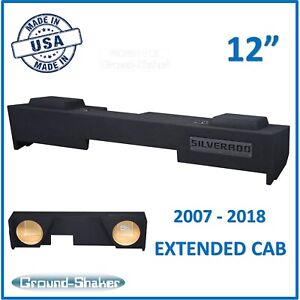 Chevy Silverado Extended Cab 2007-2018 12" Dual Sub Box Subwoofer Enclosure 