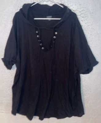 Sudadera con Capucha Torrid Mujer Talla Grande 5X Negra Manga Corta Algodón Ligera Foto 1 de 4