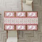 Table Runner, 6 Mats and 6Napkin Set Made From Cotton (Hand Block Printed )-Pink