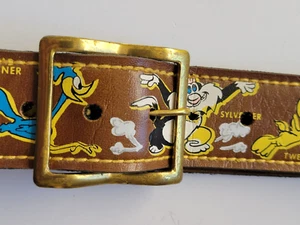 Looney Tunes Cartoon Belt VTG Size 26-28 Sylvester Bugs Bunny Road Runner Daffy - Picture 1 of 19