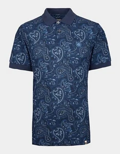 Pretty Green Mens Ranson AOP Paisley SS Polo Size XS Navy Paisley RRP £50 - Picture 1 of 3