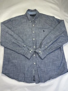US Polo Assn Mens Blue Long Sleeve Shirt Button Down Size XXL Logo Pocket cotton - Picture 1 of 12