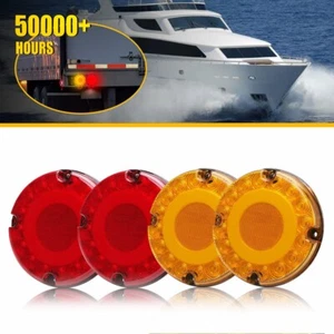 LED 7"Inch Round Truck Bus Trailer Stop Tail Brake Turn Signal Light DRL Running - Picture 1 of 16