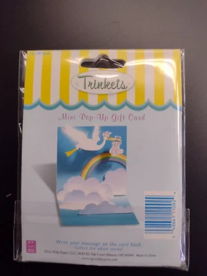 Tarjeta emergente baratijas, cigüeña/bebé nuevo, artículo TR-109 Foto 1 de 2