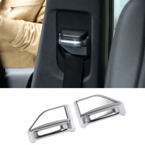 Safety Belt Buckle Accessories Cover 2PCS For Benz GLA CLA 2013-2019 ABS Silver - Picture 1 of 7