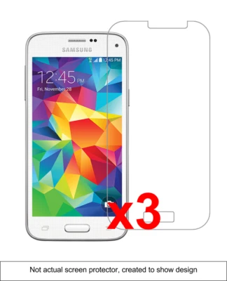 3x Samsung Galaxy S5 Mini Anti-Scratch Screen Protector w/ cloth - Image 1 of 2
