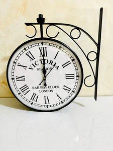 16'' Handmade Double Sided Victorian London Station Clock for Christmas Decor - Picture 1 of 11