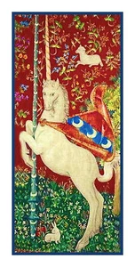 Medieval Lady & Unicorn The Unicorn Detail Counted Cross Stitch Pattern - Picture 1 of 5