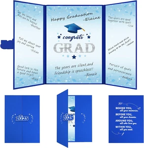 2025 Graduation Guest Book Alternative, Blue Silver Class of 2025 Graduation Par - Picture 1 of 12