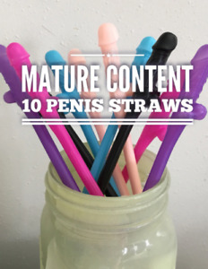 Multi-colored Penis Straws