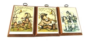 Lot Of 3 Wooden Hummel 6" Wall Hanging Prints - Picture 1 of 10