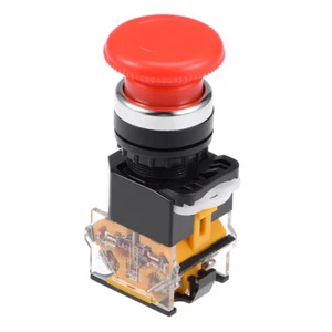 Interruptor de Enclavamiento Pulsador 22mm tipo seta de parada 1NO 1NC LA38-11ZS - Imagen 1 de 4