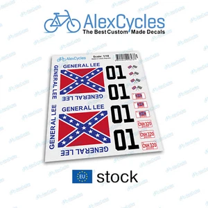 The Dukes of Hazzard GENERAL LEE échelle 1:18 autocollant stickers kit RC Tamiya HPI - Photo 1/3