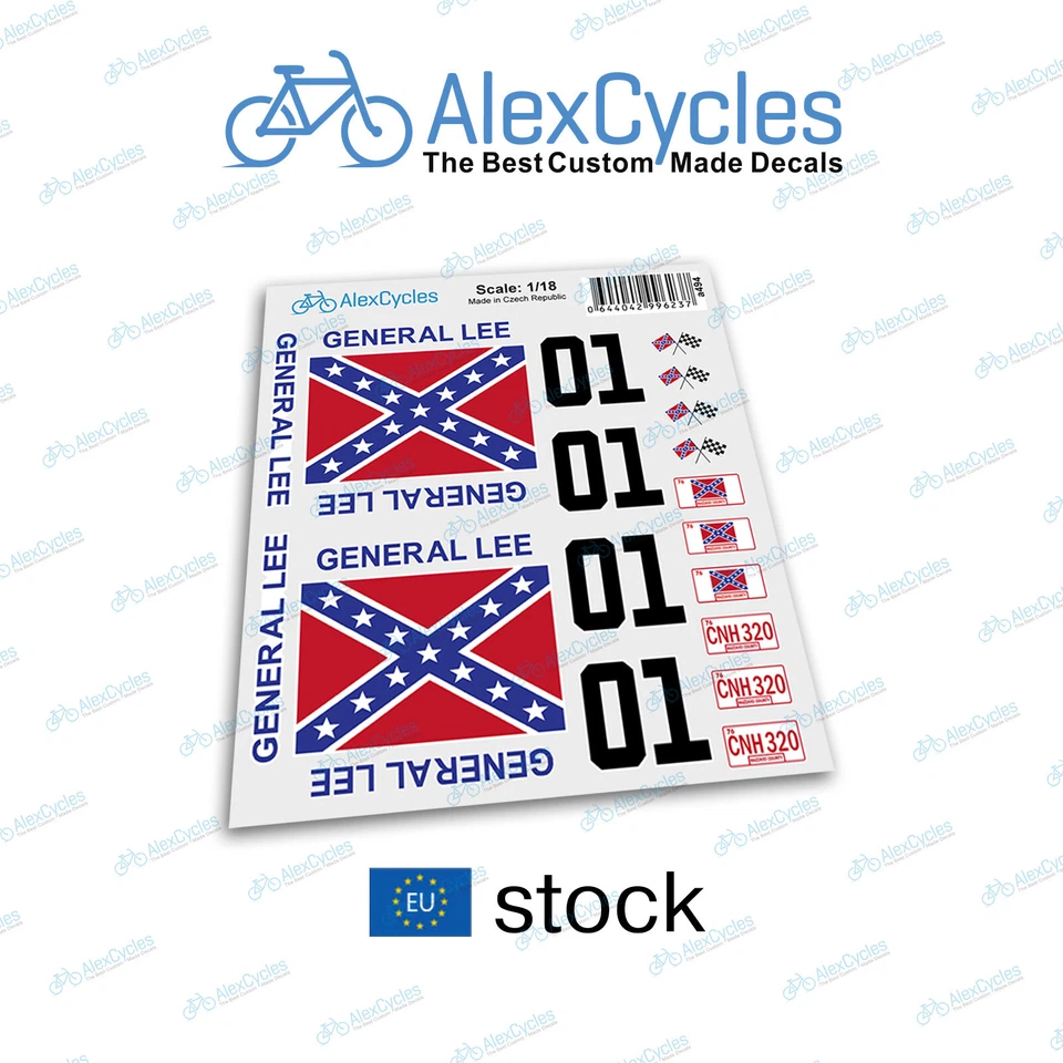 General Lee Aufkleber 1 18 für RC-Car Tamiya HPI The Dukes of Hazzard