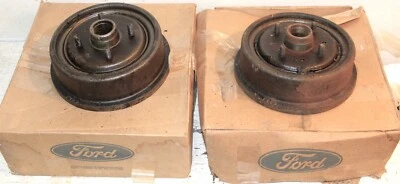 1970 Mustang Falcon Maverick 1971 Comet NOS 6-CYL FRONT 9" WHEEL HUB BRAKE DRUMS - Image 1 of 4
