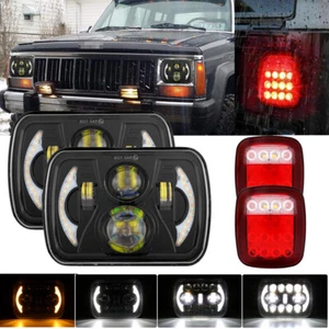 For 87-95 Jeep Wrangler YJ 7x6" LED Headlights Turn Lamp+LED Tail Lights Combo - Picture 1 of 12