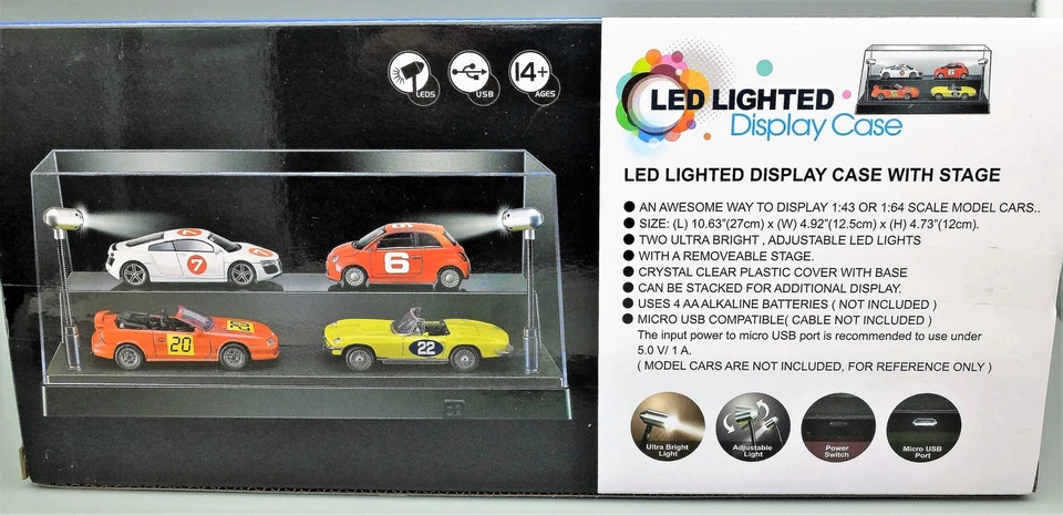 teca box vetrina led espositore per modellini auto scala 1:24 1:43 display case - Immagine 1 di 4