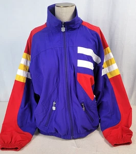 Vintage Kaelin Ski Jacket Women's L Colorblock Purple Red Yellow 80s 90s Retro - Picture 1 of 14