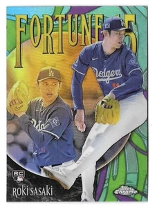 2025 Topps Chrome Fortune 5 Roki Sasaki #F15-13 RC - Bild 1 von 2