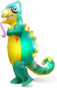 Adult Inflatable Costume Full Body Light-up Chameleon Air Blow-up Deluxe Hallo - Picture 1 of 6