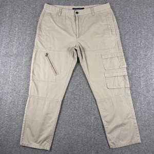 Sean John Cargo Pants Mens 40 Khaki Utility Workwear Multi Pocket Zip Fly Chino - Picture 1 of 13
