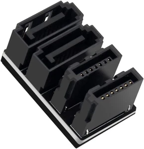 Adattatore Doppio SATA 7Pin Femmina a 7Pin Maschio Angolato 360 Gradi Basso Profilo per PC - Foto 1 di 8