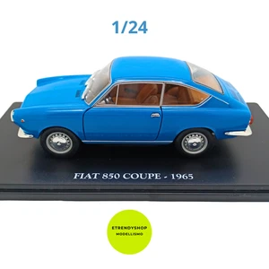 Modell Edition Fiat 850 Coupe 1965 Maßstab 1:24 blau Sammlung statisch gebraucht - Bild 1 von 5