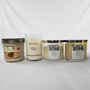 Lotto 4 Candele Profumate Parzialmente Usate Crema Brulee Mele Sidro Winter Woods LEGGI⬇ - Foto 1 di 14